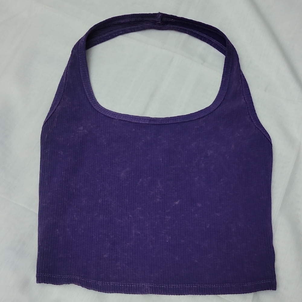 wild fable Purple Ribbed Crop Tank